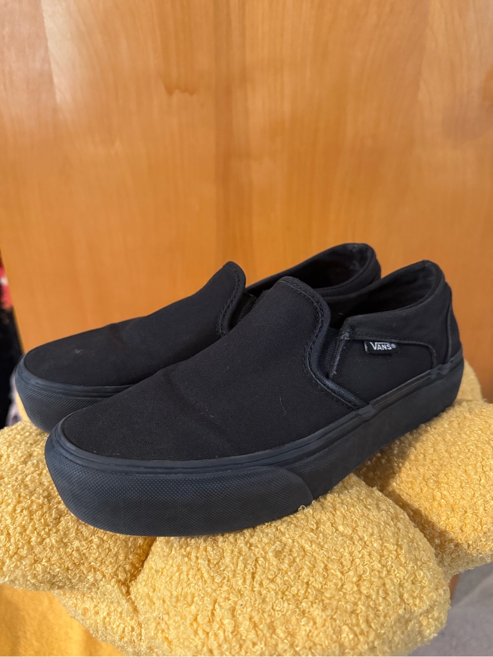 Vans Black Slip-On Canvas Loafers